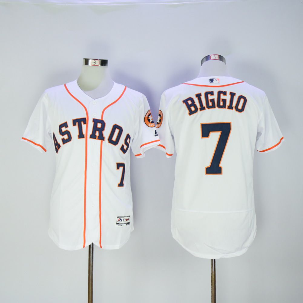 Men Houston Astros #7 Biggio White MLB Jerseys